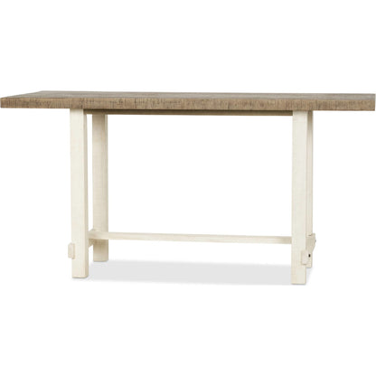 Tavolo da bar rettangolare in legno Rutherford in bianco anticato e bianco deriva