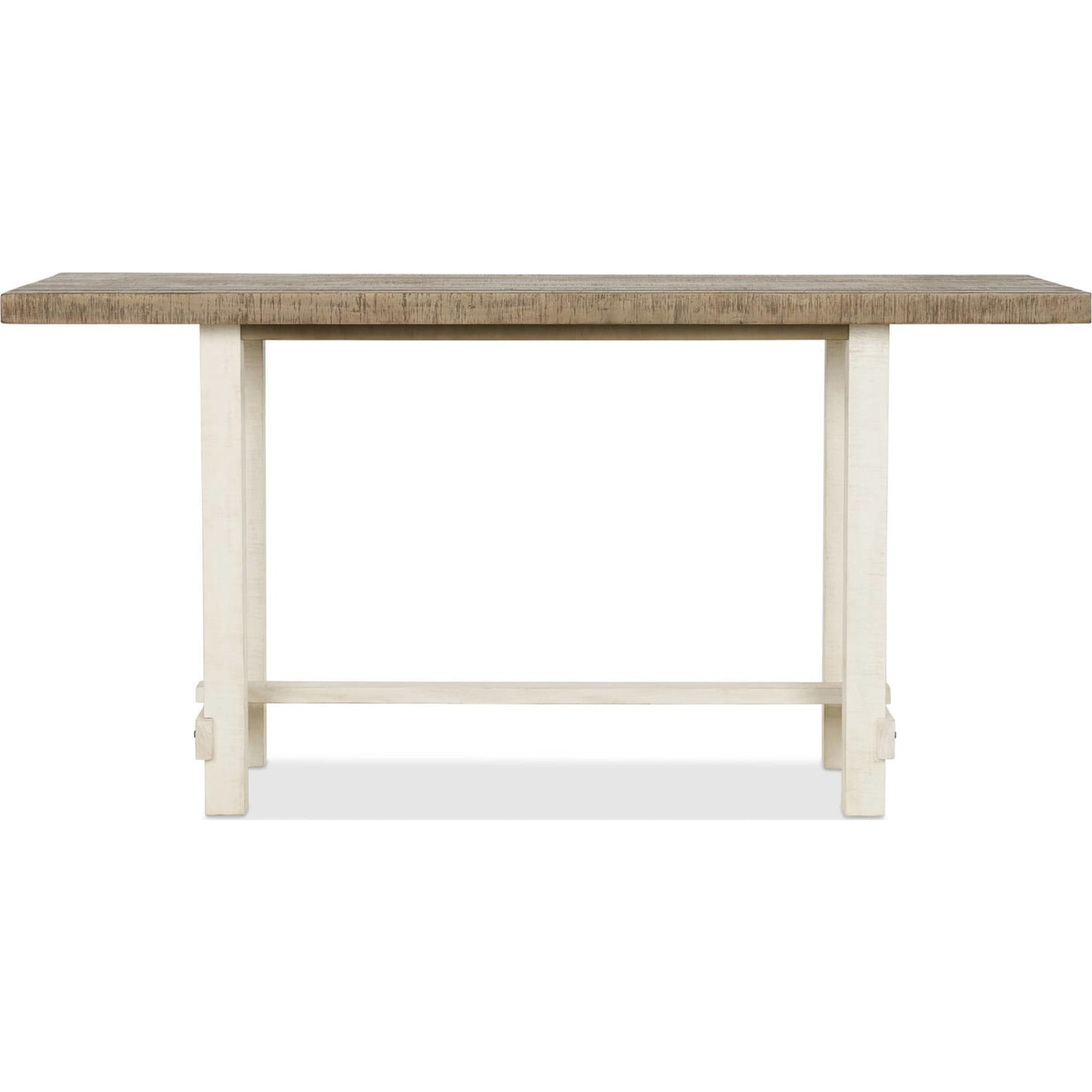 Tavolo da bar rettangolare in legno Rutherford in bianco anticato e bianco deriva