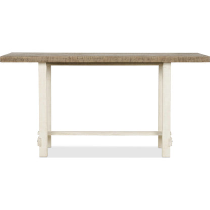 Tavolo da bar rettangolare in legno Rutherford in bianco anticato e bianco deriva