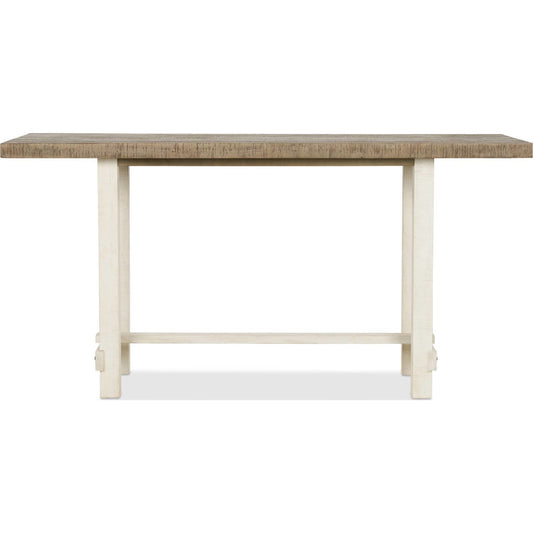 Tavolo da bar rettangolare in legno Rutherford in bianco anticato e bianco deriva