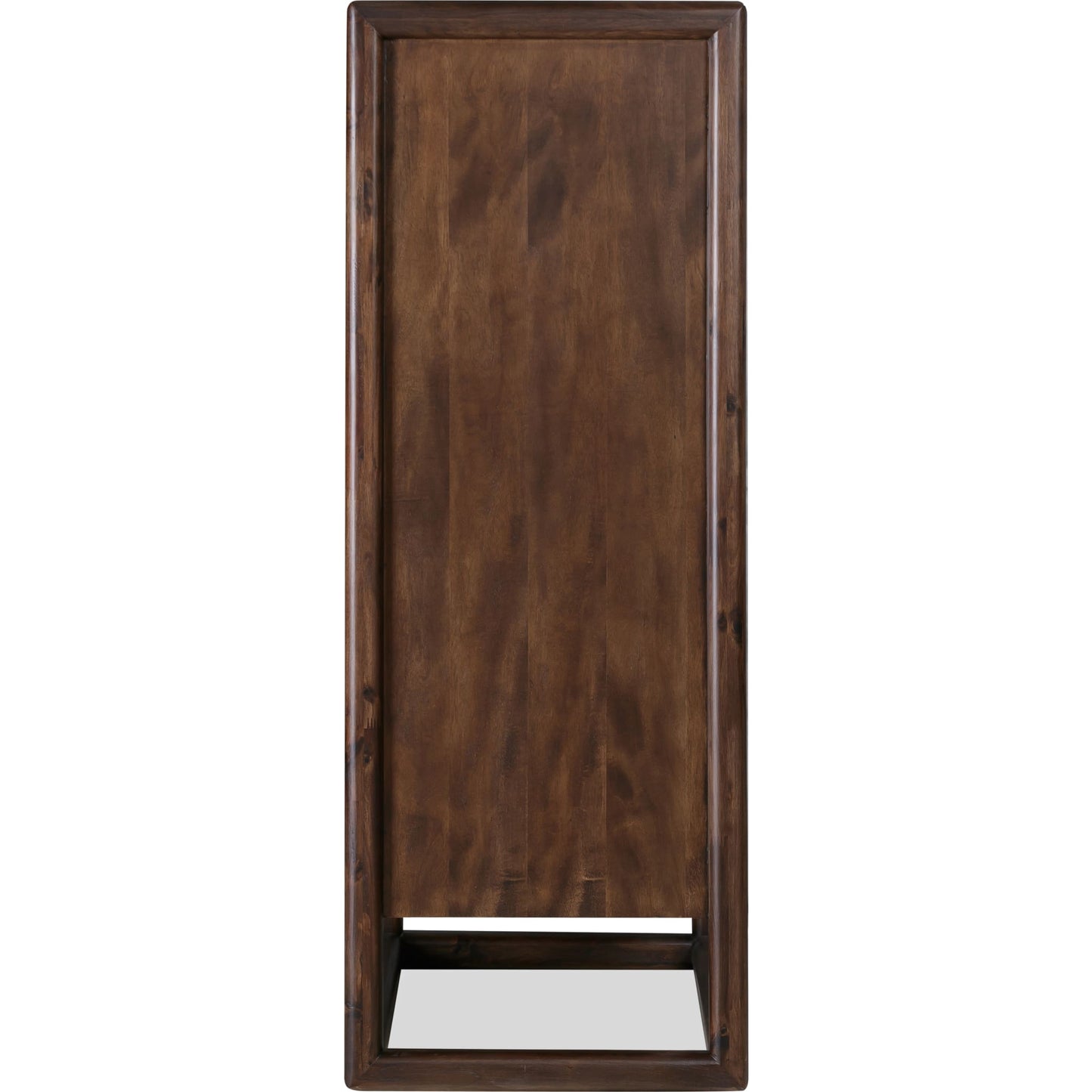 Cassettiera Sol in legno di acacia con cinque cassetti, colore marrone speziato