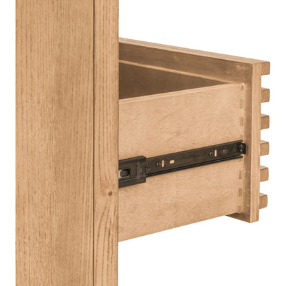 Cassettiera in legno di frassino Tanner a cinque cassetti in lino
