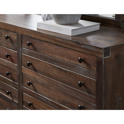 Cassettiera Townsend in legno massello con cinque cassetti, colore Java