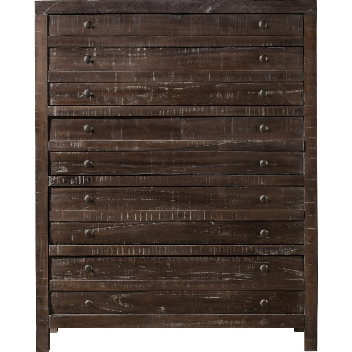 Cassettiera Townsend in legno massello con cinque cassetti, colore Java