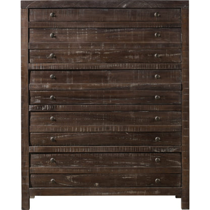 Cassettiera Townsend in legno massello con cinque cassetti, colore Java