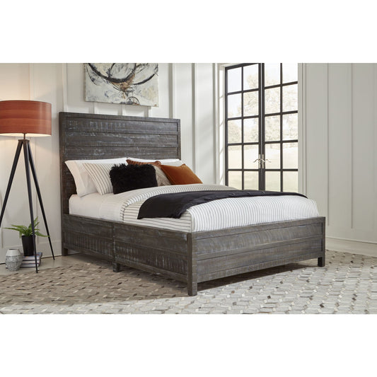 Letto basso in legno massello Townsend color canna di fucile