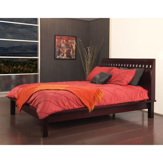 Letto a piattaforma in legno Veneto color espresso