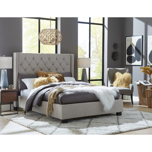 Letto imbottito Verona in grigio maculato