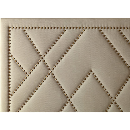 Testiera imbottita con motivo a borchie Vienne color cipria
