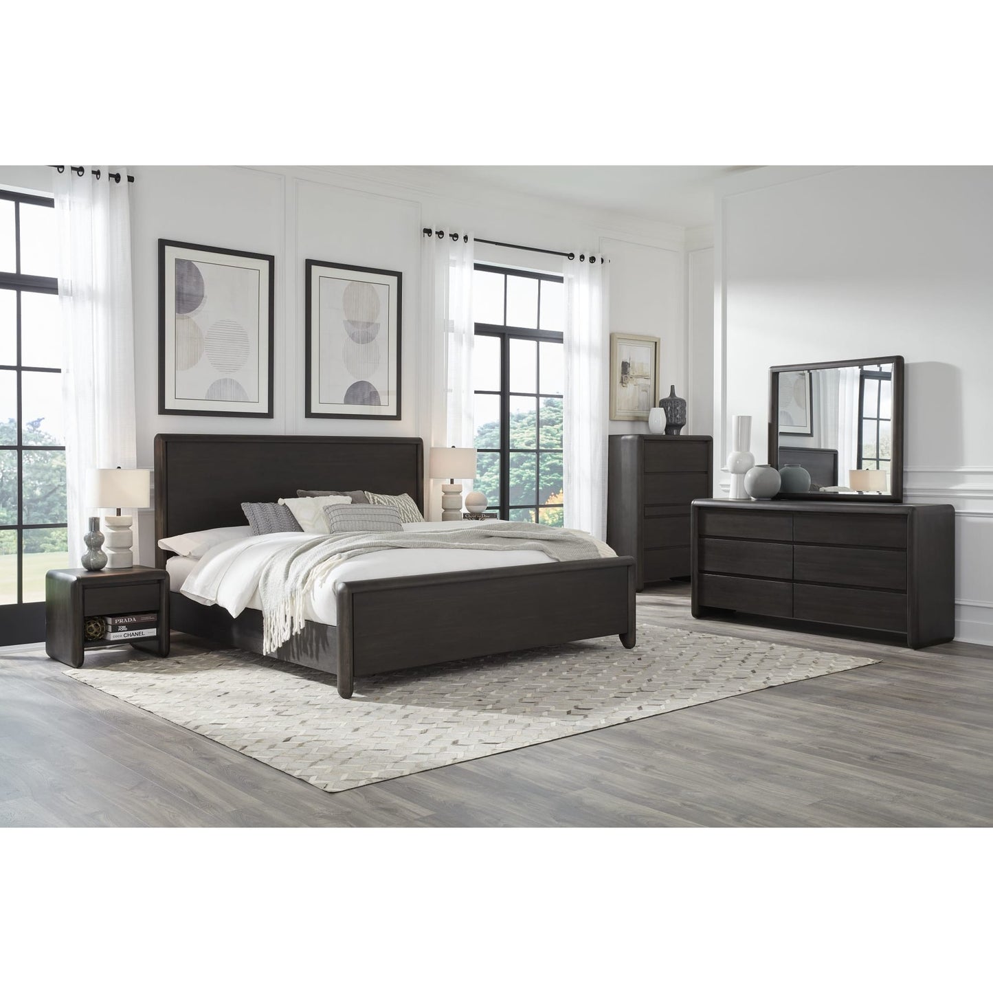 Comodino in legno di acacia con un cassetto Xolani in Jaguar