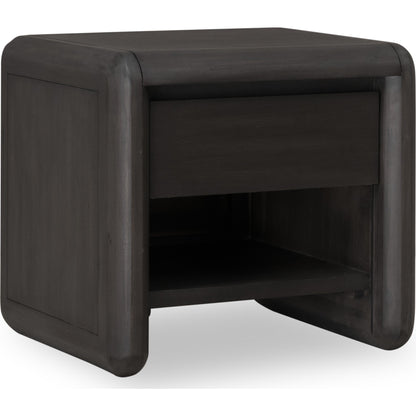 Comodino in legno di acacia con un cassetto Xolani in Jaguar