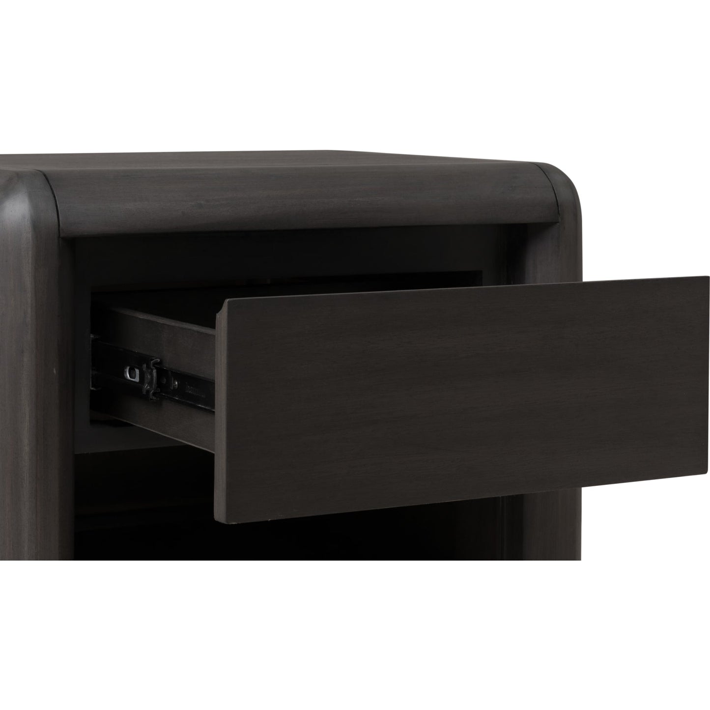 Comodino in legno di acacia con un cassetto Xolani in Jaguar