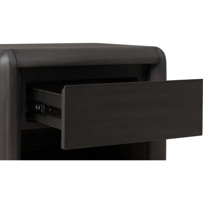 Comodino in legno di acacia con un cassetto Xolani in Jaguar