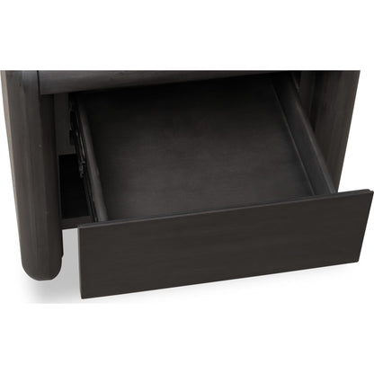Comodino in legno di acacia con un cassetto Xolani in Jaguar