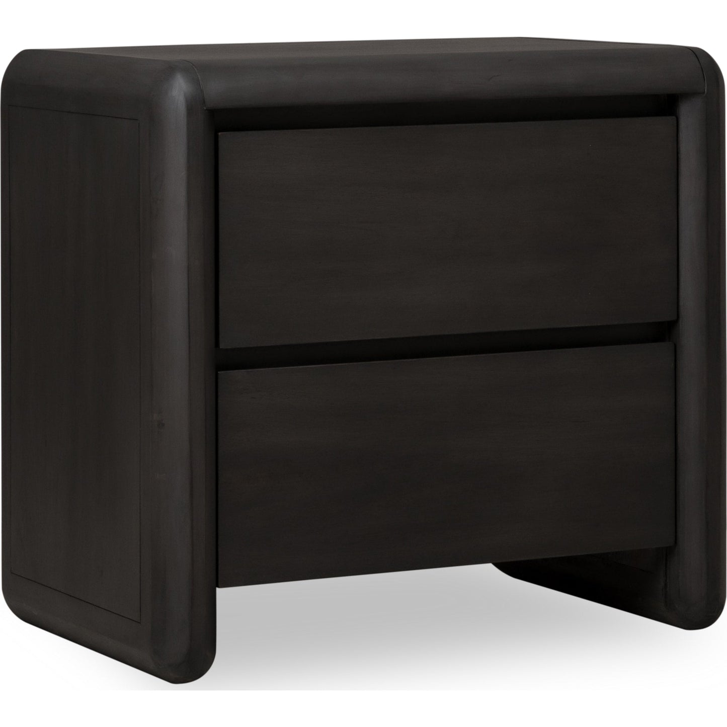 Comodino Xolani in legno di acacia a due cassetti in Jaguar