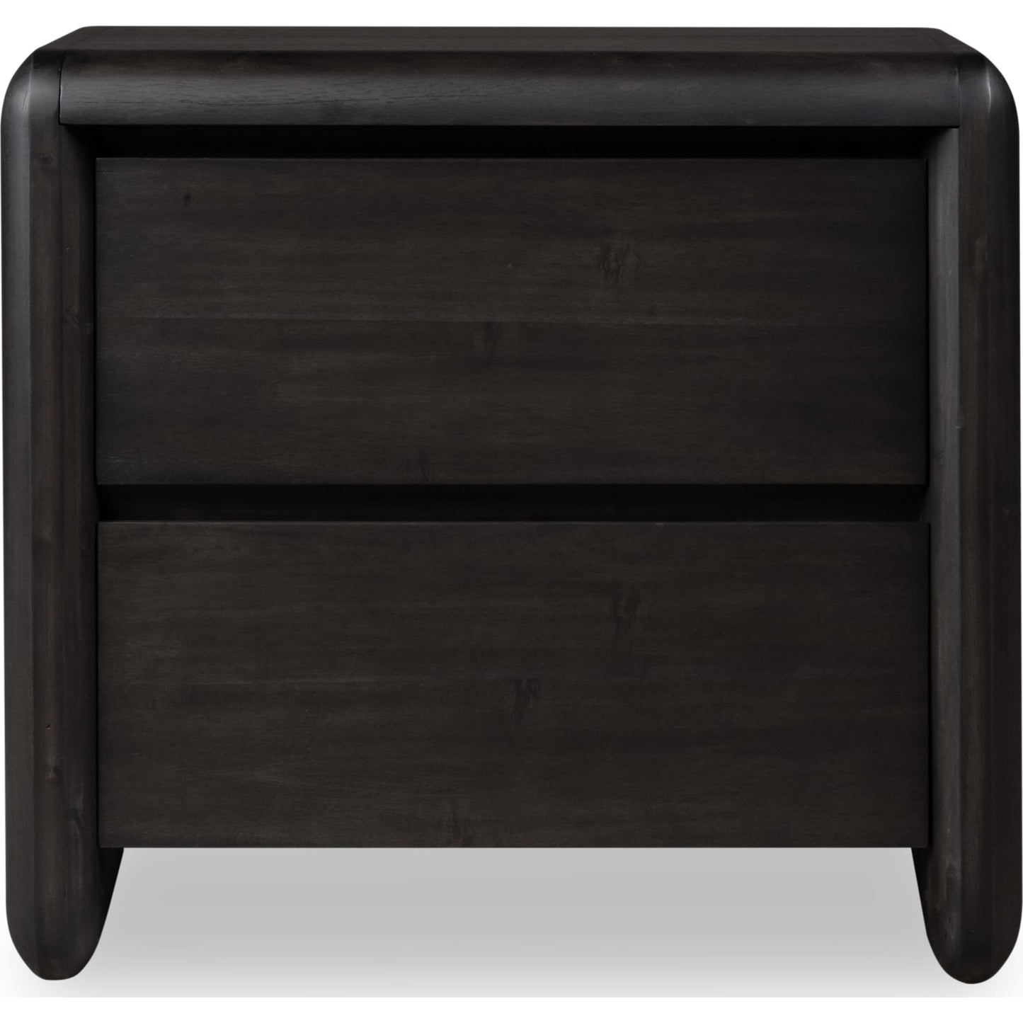 Comodino Xolani in legno di acacia a due cassetti in Jaguar