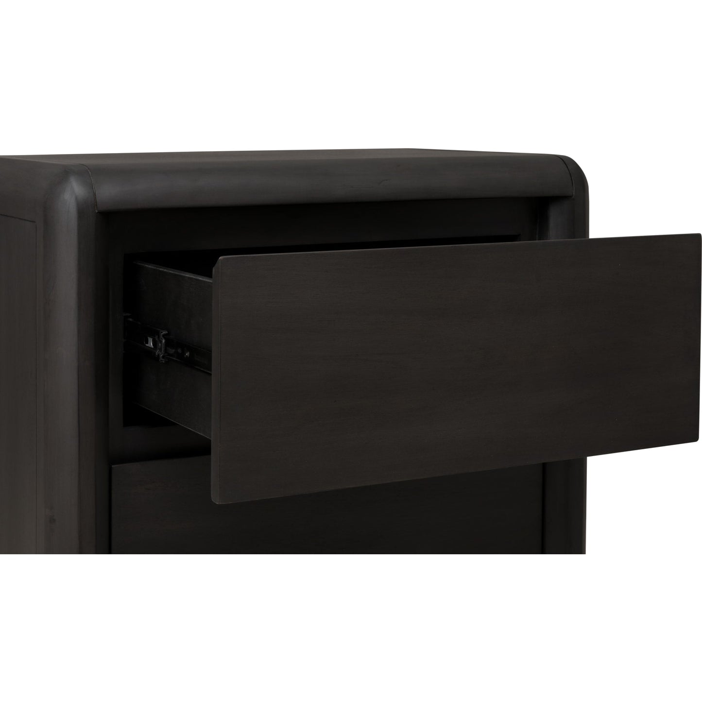 Comodino Xolani in legno di acacia a due cassetti in Jaguar