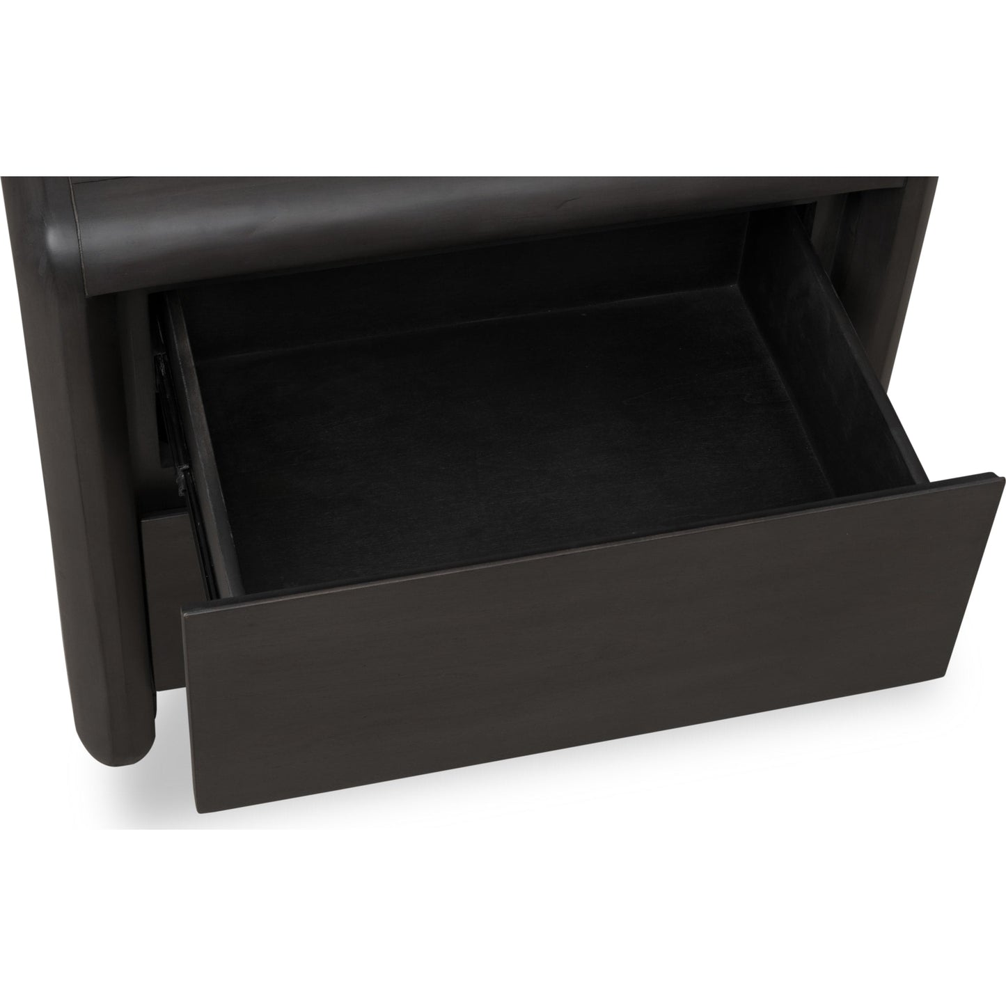 Comodino Xolani in legno di acacia a due cassetti in Jaguar