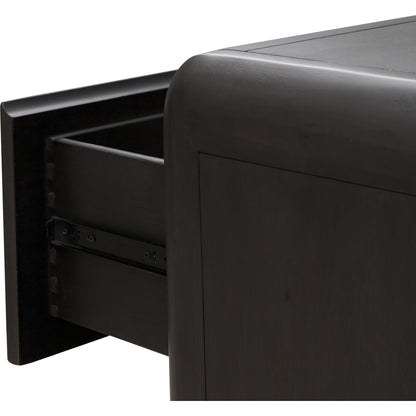 Comodino Xolani in legno di acacia a due cassetti in Jaguar