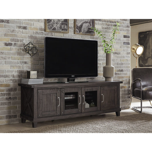 Mobiletto multimediale Yosemite in legno massello a quattro ante in stile caffetteria