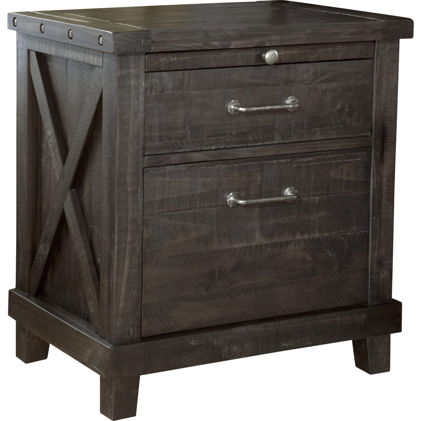 Comodino in legno massello Yosemite in stile caffetteria