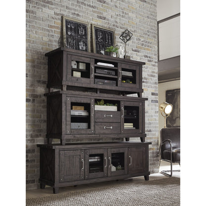Mobiletto porta TV Yosemite in legno massello con due cassetti in stile caffetteria