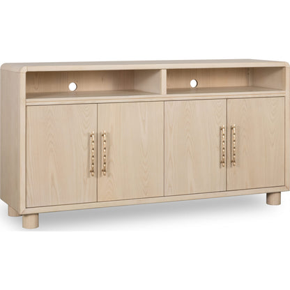 Credenza Zinnia a quattro ante e due ripiani in sabbia bianca