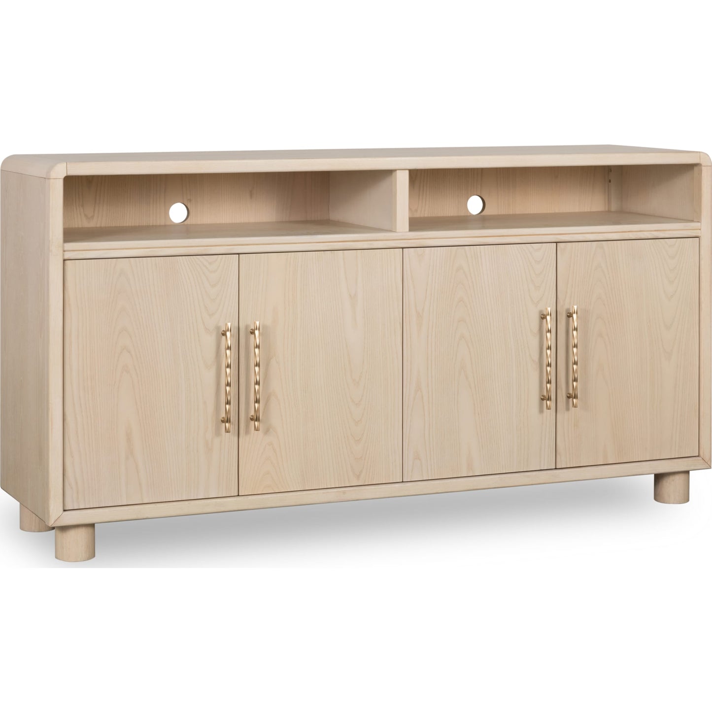 Credenza Zinnia a quattro ante e due ripiani in sabbia bianca
