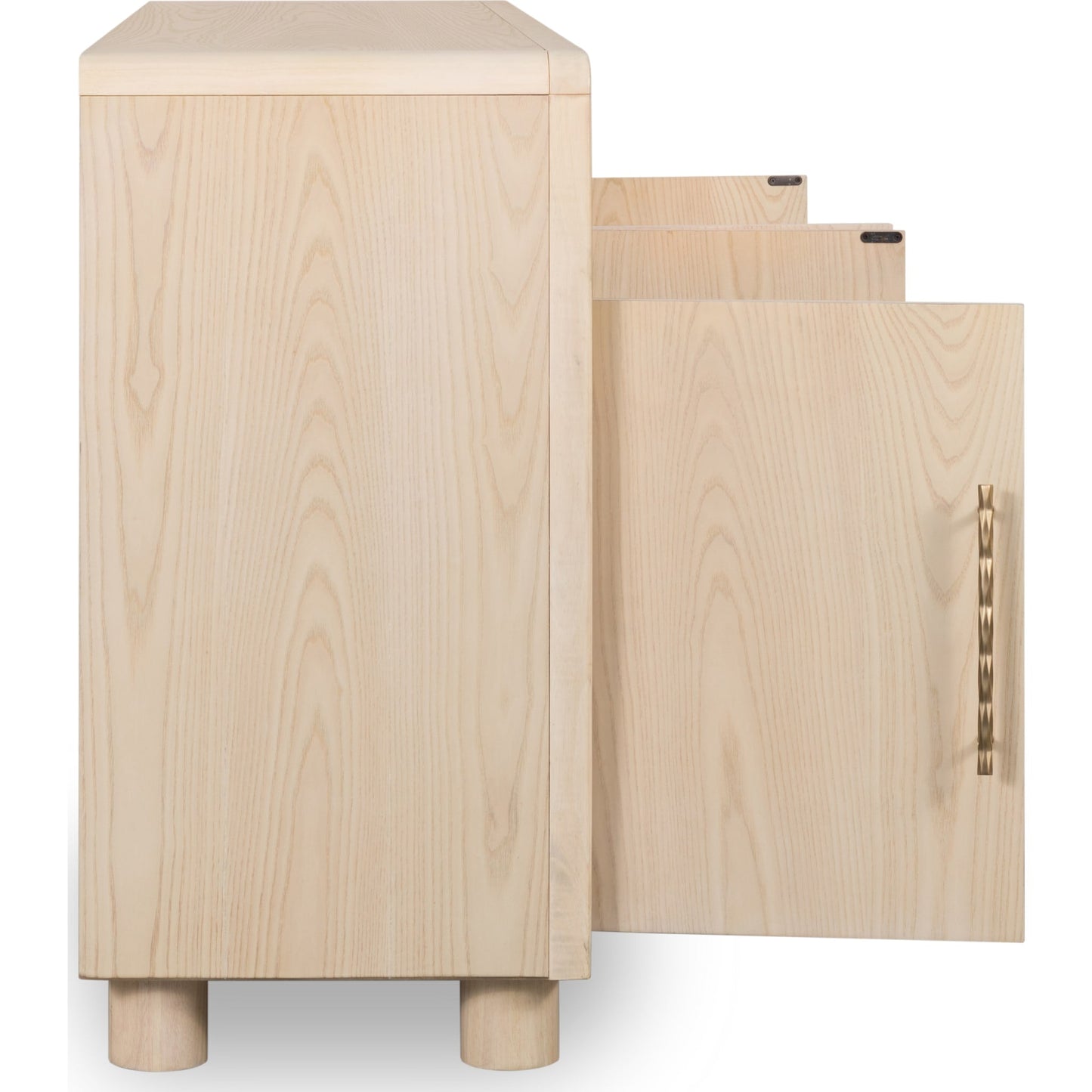 Credenza Zinnia a quattro ante e due ripiani in sabbia bianca