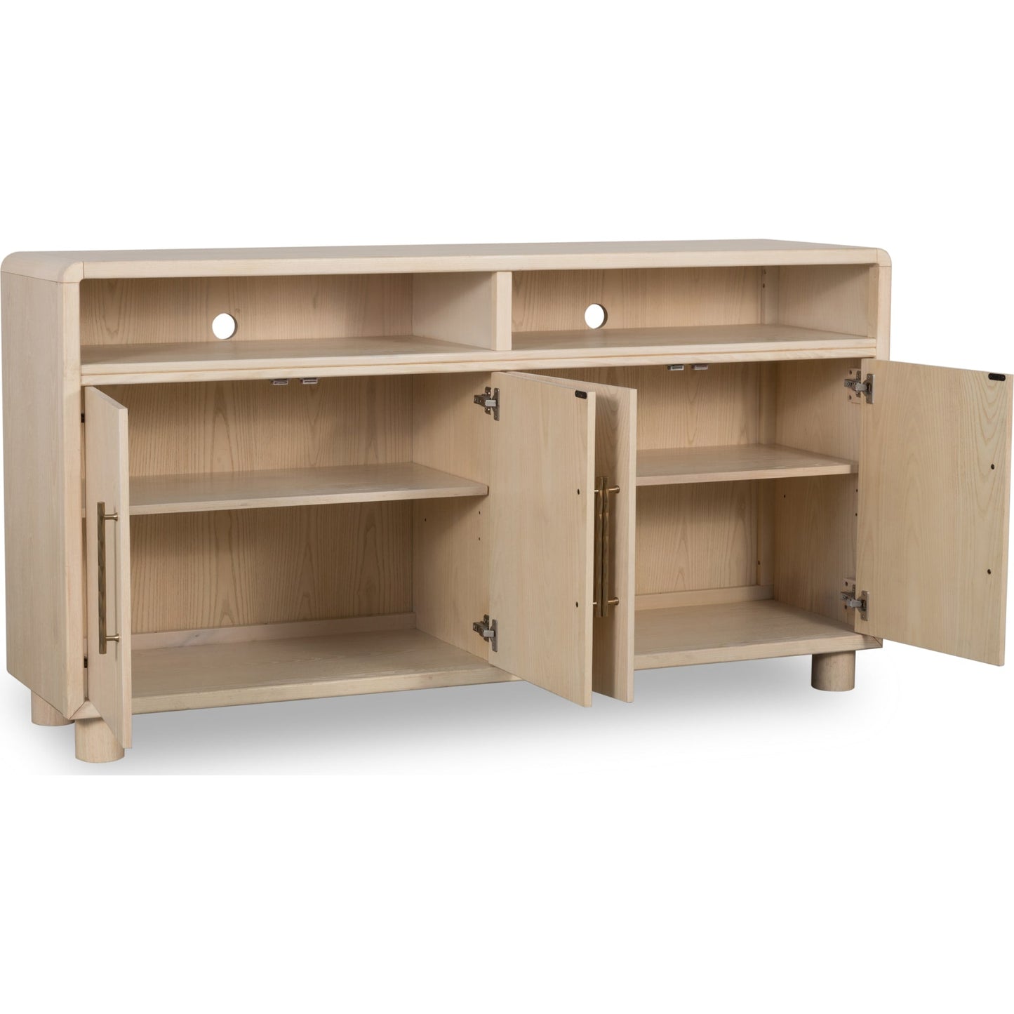 Credenza Zinnia a quattro ante e due ripiani in sabbia bianca